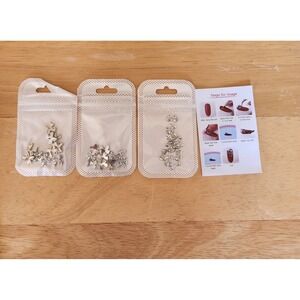 Metal Bow Nail Charms 30 Piece 3D Bowknot Flatback Nail Art Jewelry